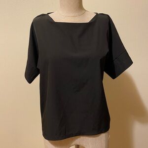 Albion - Women's Black Square Neck Short Sleeve Top